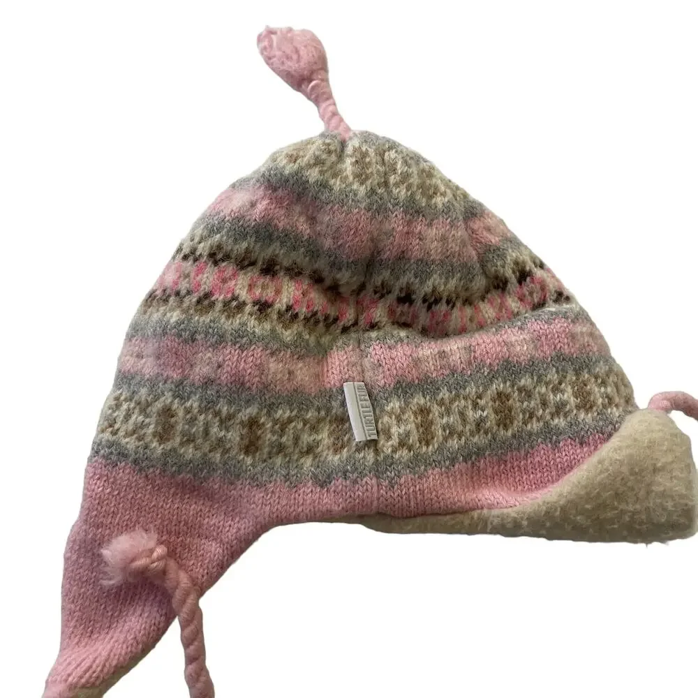Turtle Fur Girls OS Pink Wool Yarn‎ Winter Snow Hat